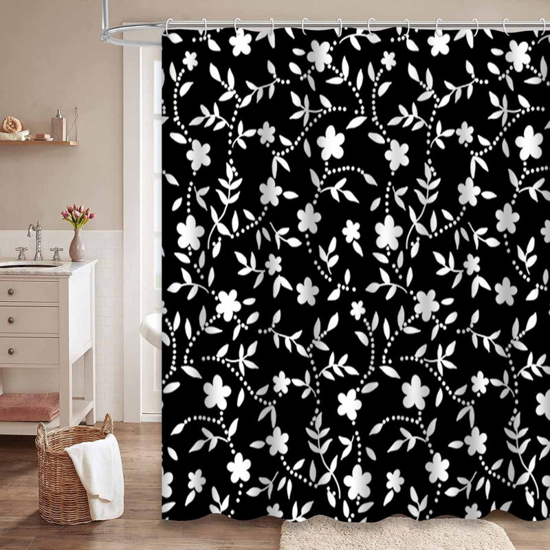 Rideau de douche Tiny Flowers, L 72 po x l 84 po