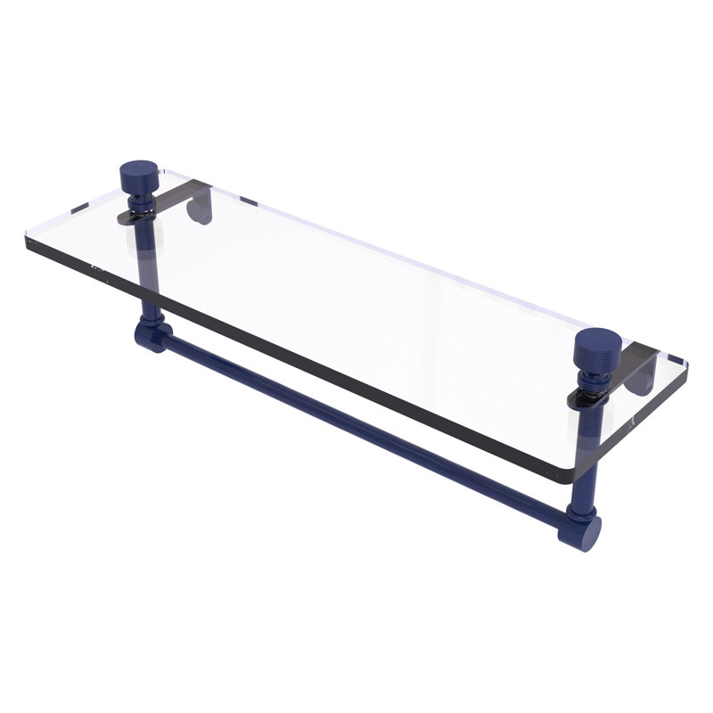 Tablette flottante avec porte-serviettes Foxtrot, H 5 po x l 16 po x P 5 po, Bleu méditerranéen