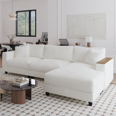 Canapé modulaire en L 114,5 po avec rangement pour le salon