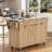 White 55.5" Rolling Fluted Kitchen Island-884086264