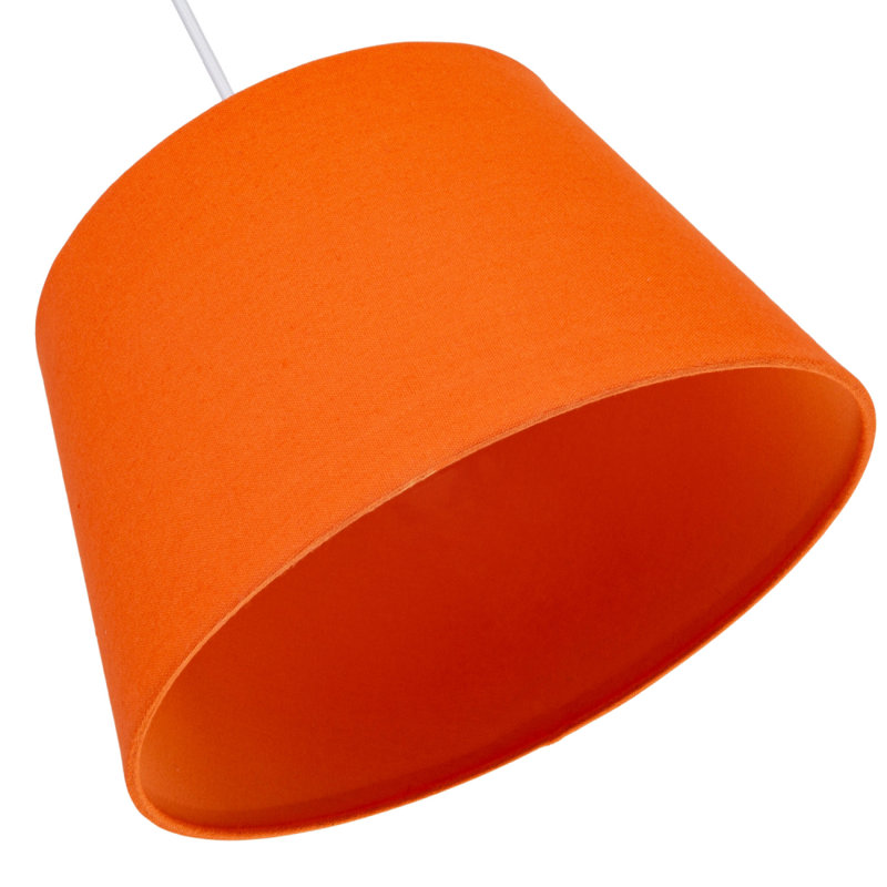 Traditional Linen Fabric Drum Shade for Pendant & Lampshade, Orange, 12.5cm H x 20cm W x 20cm D