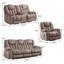Ensemble de salon inclinable 3 pièces en microfibre moderne avec fauteuil inclinable électrique, causeuse électrique et canapé inclinable manuel-120960001