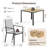 5-Piece Outdoor Patio Rectangular Dining Table Set with 4 Stackable PVC-coated polyester Fabric Armchairs-1309326413-1309326415-1309326408