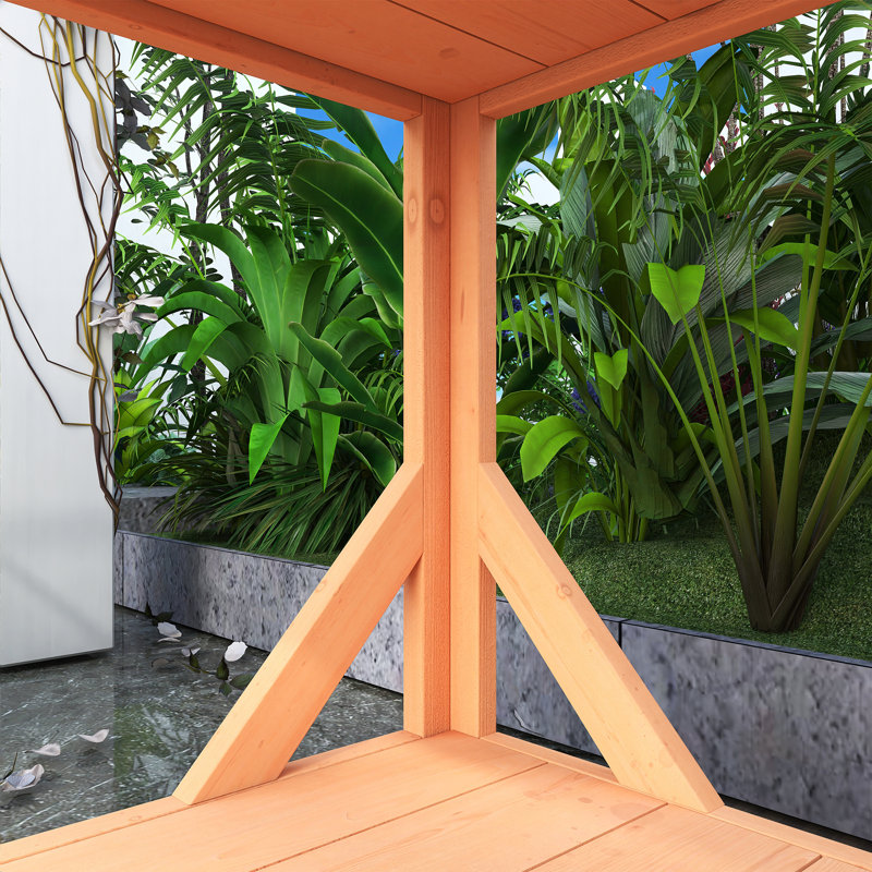 Grande table de rempotage d'extérieur rustique en bois, poste de travail de patio, Naturel