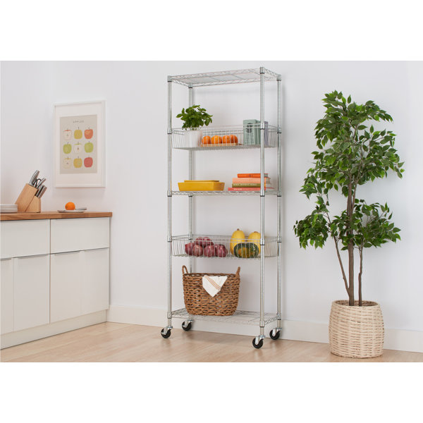 2 Tier Stackable Shelving Unit 2-Shelf Storage Unit Shelving Rack Shelf Adjustable Unit Garage Kitchen Storage Plastic Corner Organizer Bathroom Caddy