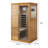 Red Cedar Mini One Person Far Infrared Glass Door On The Right Of The Indoor Sauna Room-114977083