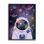 Cosmic Universe Reflection Astronaut Helmet Galaxy Stars par Lisa Perry White boutons - Peinture