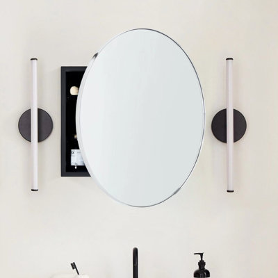 Seenaa Surface Mount Framed Medicine Cabinet with Mirror and 2 Adjustable Shelves