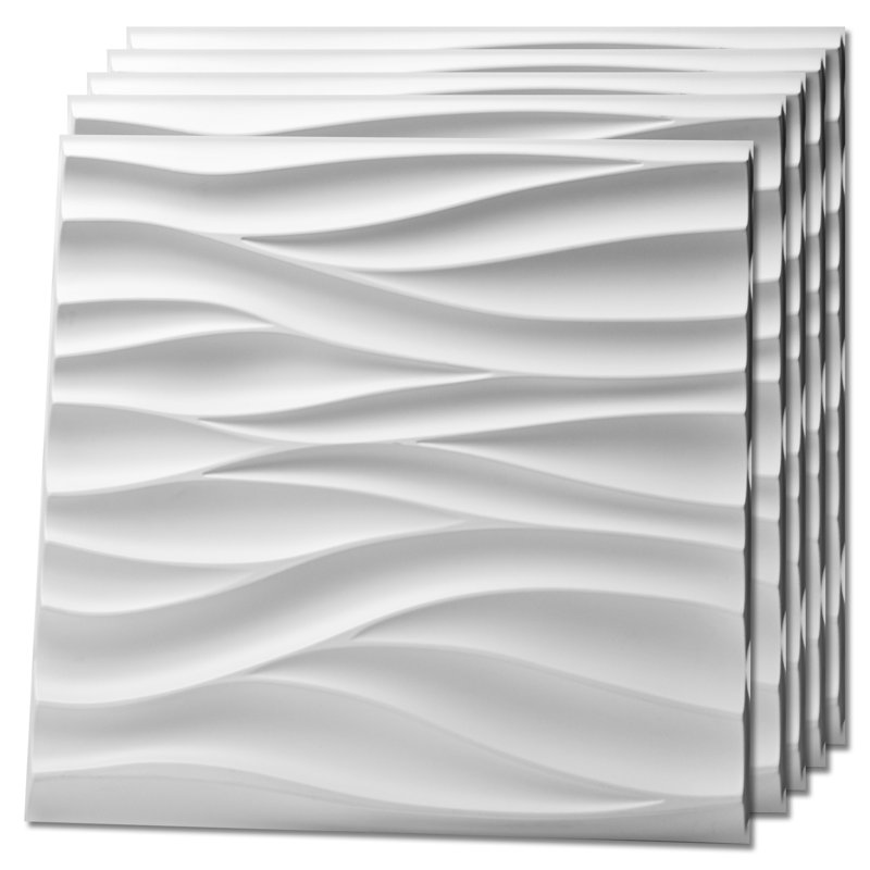 19.7" x 19.7" Wall Panelling in Matte White, White
