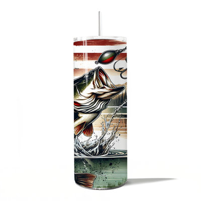 Verre patriotique 20 oz avec couvercle et paille en acier inoxydable