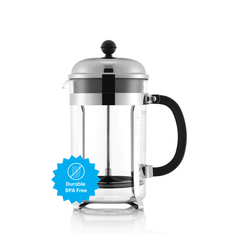 Cafetière Bodum Chambord, 51 oz, chrome, 6 tasses