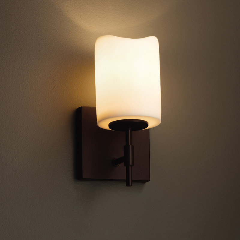 Applique murale à bras 1 lumière Burdette, Nickel brossé, Crème
