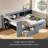 Wood Platform Bed With Storage Shelves, Drawers, Charging Station And Upholstered Headboard, Gray-959869160