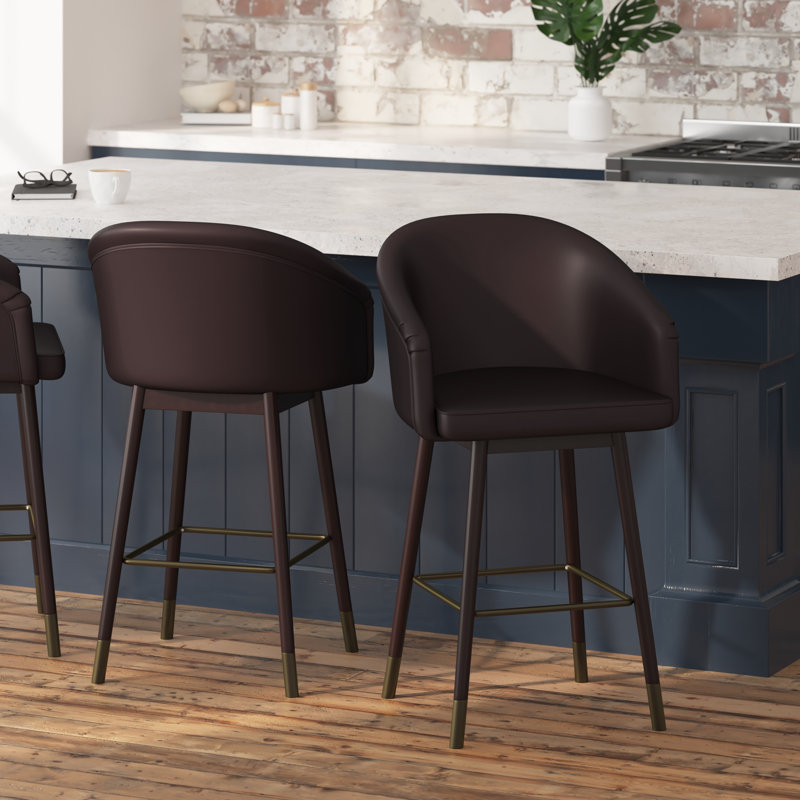 Tabouret de bar et de comptoir Brida, gris, Tabouret de comptoir (siège d'une hauteur de 26,2