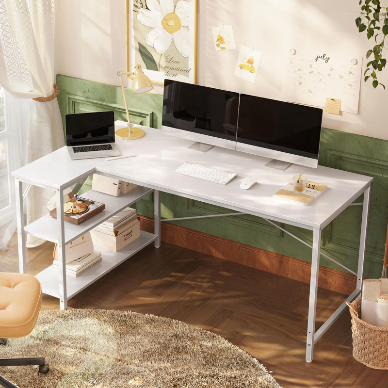 Bureau en L, Blanc
