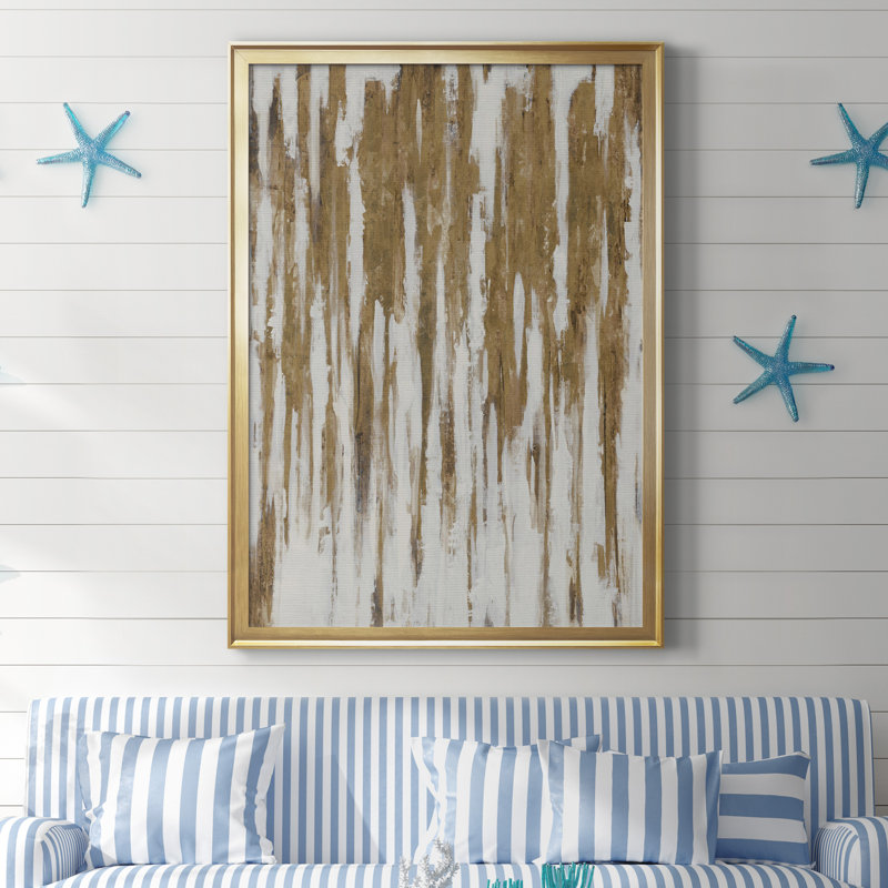 Reproduction de photo sur toile Goldsicles, Toile encadrée d'or, H 26,5 po x l 36,5 po x P 1,5 po