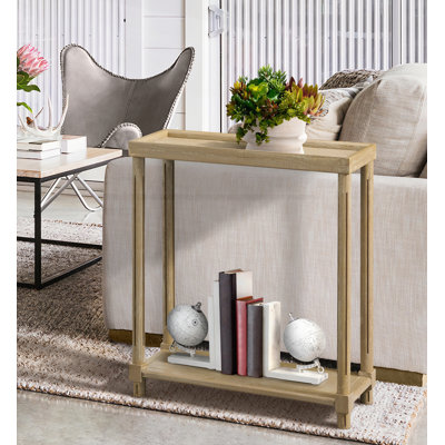 Tables de bout latérales étroites avec tablette, ensemble de 2, peu encombrantes et faciles à assembler, parfaites pour tout décor