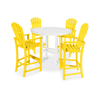 POLYWOOD Palm Coast 5-Piece Round Bar Set