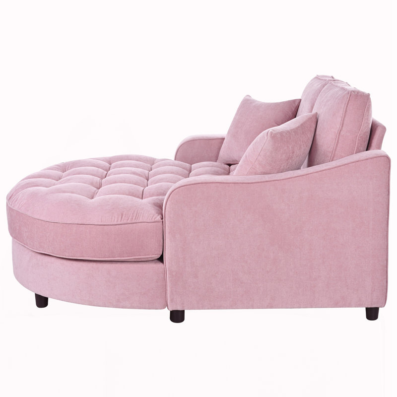 Canapé-lit moderne de 51 po, Chenille rose