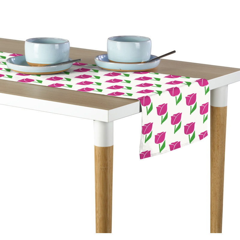 Tolbert Spring Tulips Milliken Signature Table Runner, 108" L x 14" W, Pink
