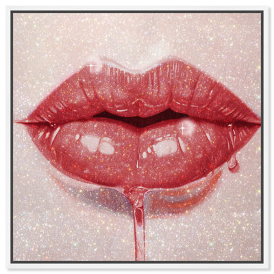 Lux Kiss Burnt Canvas Fashion Print by Oliver Gal