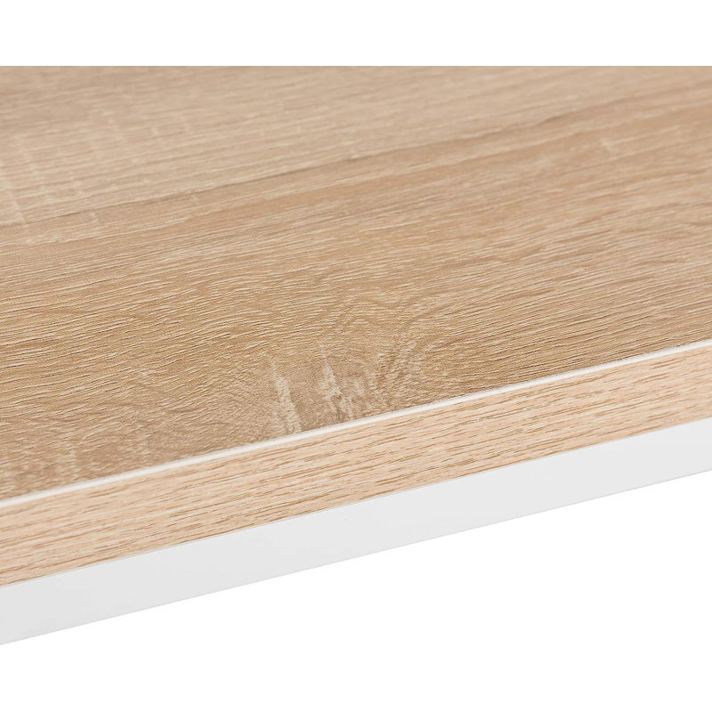 Dequinton Rectangular 120cm L x cm W Dining Table, White, Light Oak, H100  x L120 x W40cm