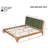 Premium Natural & Green Pine Wood King Bed Frame - Mid-Century Modern with Headboard-1578543889-1578543903