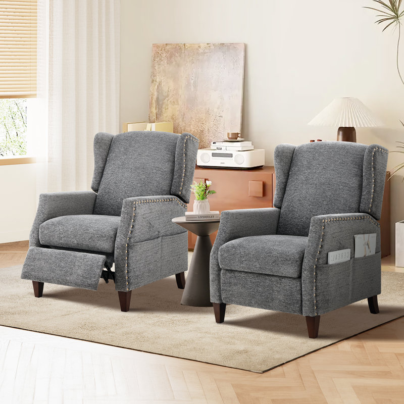 Audrie Upholstered Armchair, Dark Grey Chenille