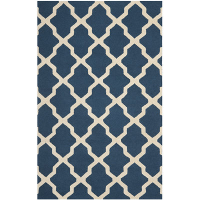 Darbonne Trellis Wool Hand Woven Area Rug