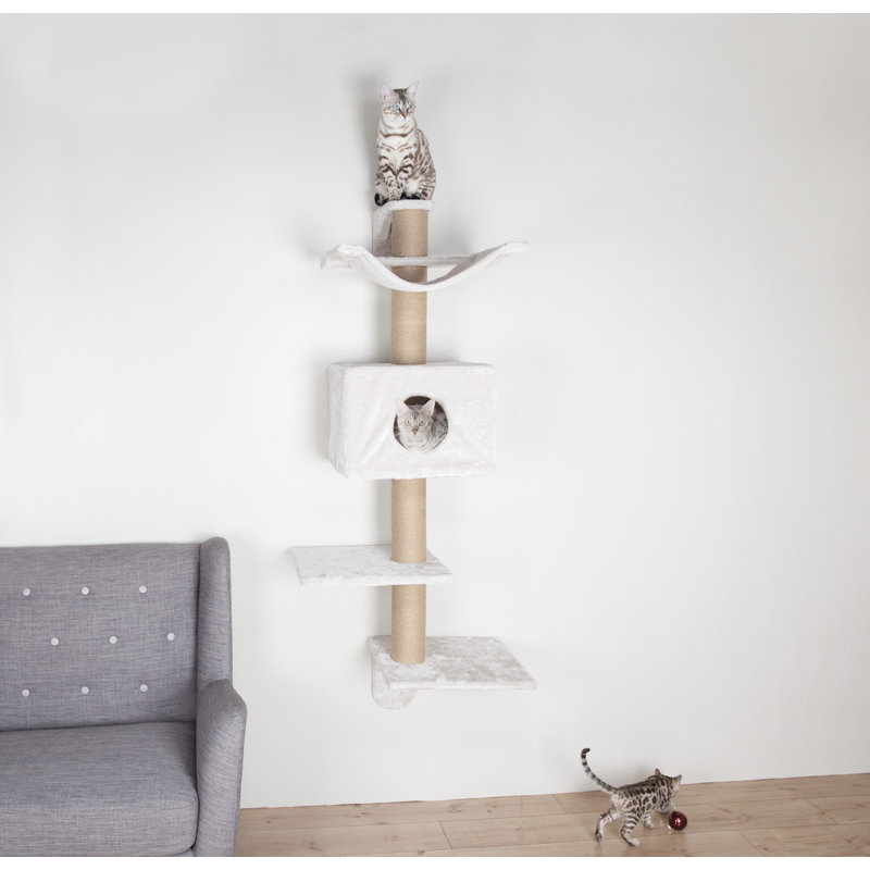 Dayna 60" Wall Mount Cat Tree with Sisal Scratching Post and Hammock