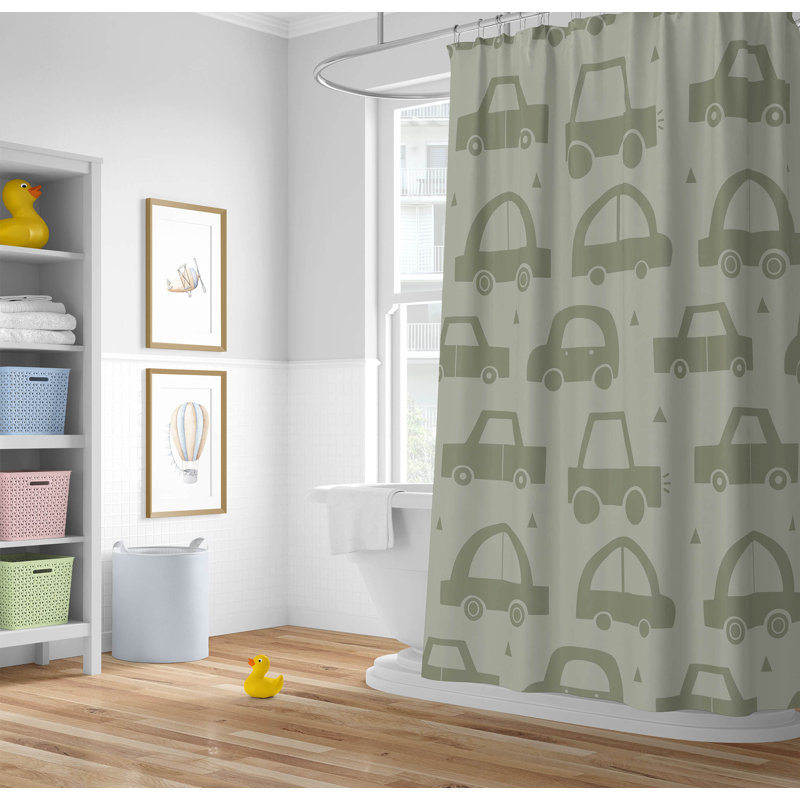 Driveway Match Ultra-Thin Lightweight Shower Curtain, Light Green