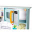 Hape: Ensemble de cuisine léger et sonore - Turquoise - Ensemble de cuisson en bois, micro-ondes, cuisinière, évier, poêle en métal et spatule, enfants de 3 ans et plus