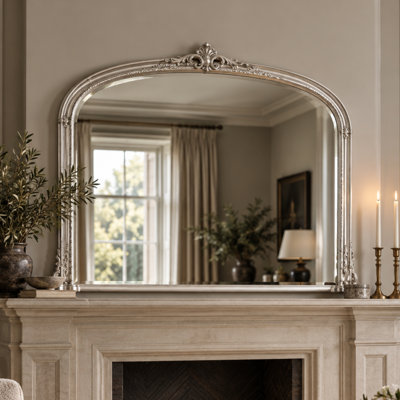 Overmantle Arched Bevelled Victorian Mirror