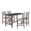 Ensemble de table de salle à manger 5 pièces à hauteur de comptoir, table de bar en faux marbre et 4 chaises rembourrées, ensemble de salle à manger moderne de style Mid-Century pour la salle à manger, cuisine de pub, petite place-1165628871