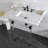 Kingston Brass Pemberton 36-Inch Carrara Marble Console Sink with Acrylic Legs (8-Inch, 3-Hole)-72887976