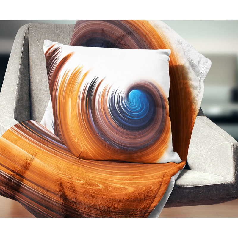 Elegant Spiral Design - Coussin imprimé abstrait, 18 po x 18 po, Carré