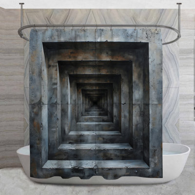 Rideau de douche Infinite Tunnel - décor de salle de bain abstrait 16682