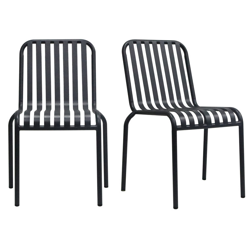 Chaise de salle à manger d'extérieur empilable Abra, Noir