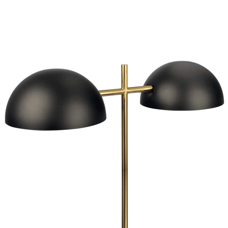 Lampe de table noire Nova Nova avec interrupteur marche / arrêt et base double en faux marbre
