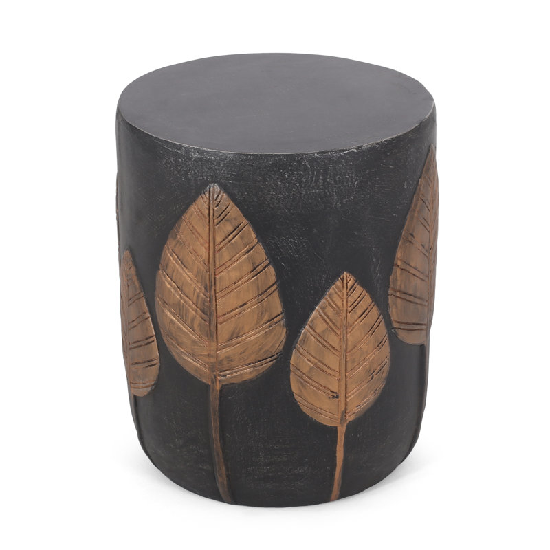 Table d'appoint d'extérieur en béton léger, finition cuivre | Idée de cadeau