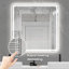 Miroir de salle de bain 36 po x 36 po à DEL avec miroirs de salle de bain avec lumières frontales anti-buée et sans miroir