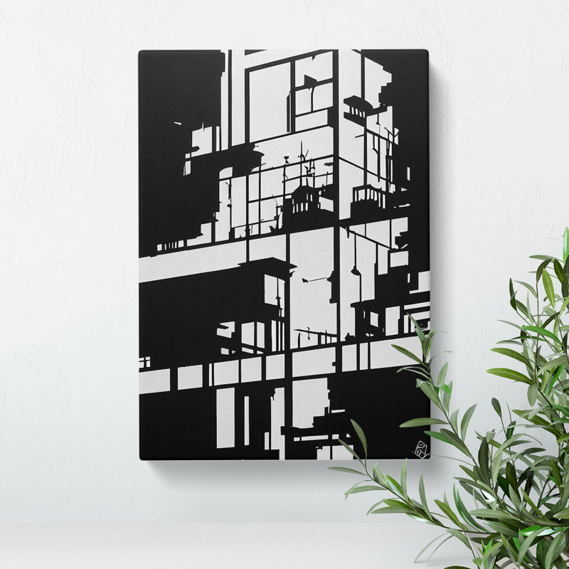 Monochrome Architecture - Wrapped Canvas Print, 76cm H x 50cm W x 3cm D