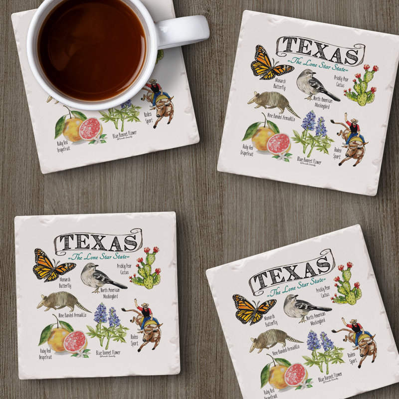Ensemble de sous-verres August Grove® Texas State