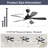 45 Inch Matte Black Smart Ceiling Fan With DC Motor Alexa APP Control Quiet Reversible Operation Dimmable Lighting And Timer-2135463677-2135463679