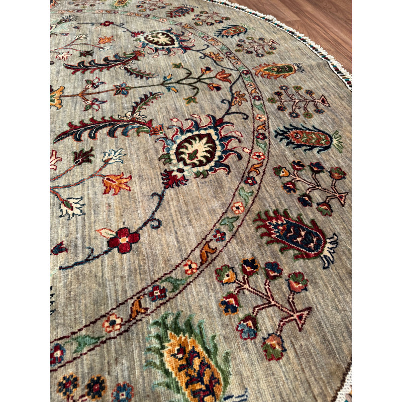 Tapis en laine et coton gris noué à la main Original Original