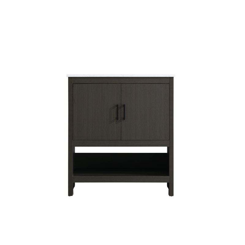 Kirkbride 30 inch Single Bathroom Vanity, Mocha Brown