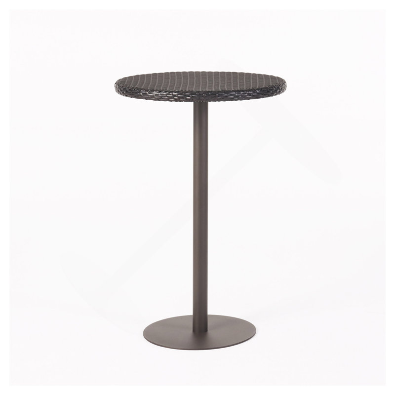 Outdoor 26" Round PE Rattan Bar Table, Multibrown