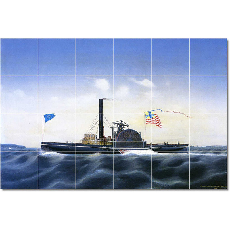 Carreau de céramique décorative 36 po x 24 po 6 po x 6 po, Peinture de bateau de James Bard W22081