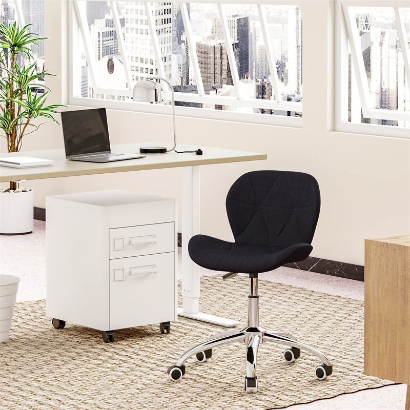 Erltrud Office Chair, Black, Fabric