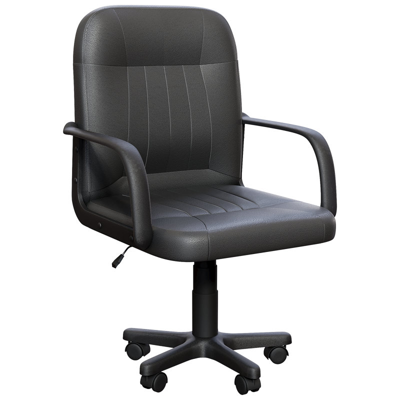 Office Desk Chair With Arms, Adjustable, Swivel, Comfortable Desk Chair, UKFR Certified, Black